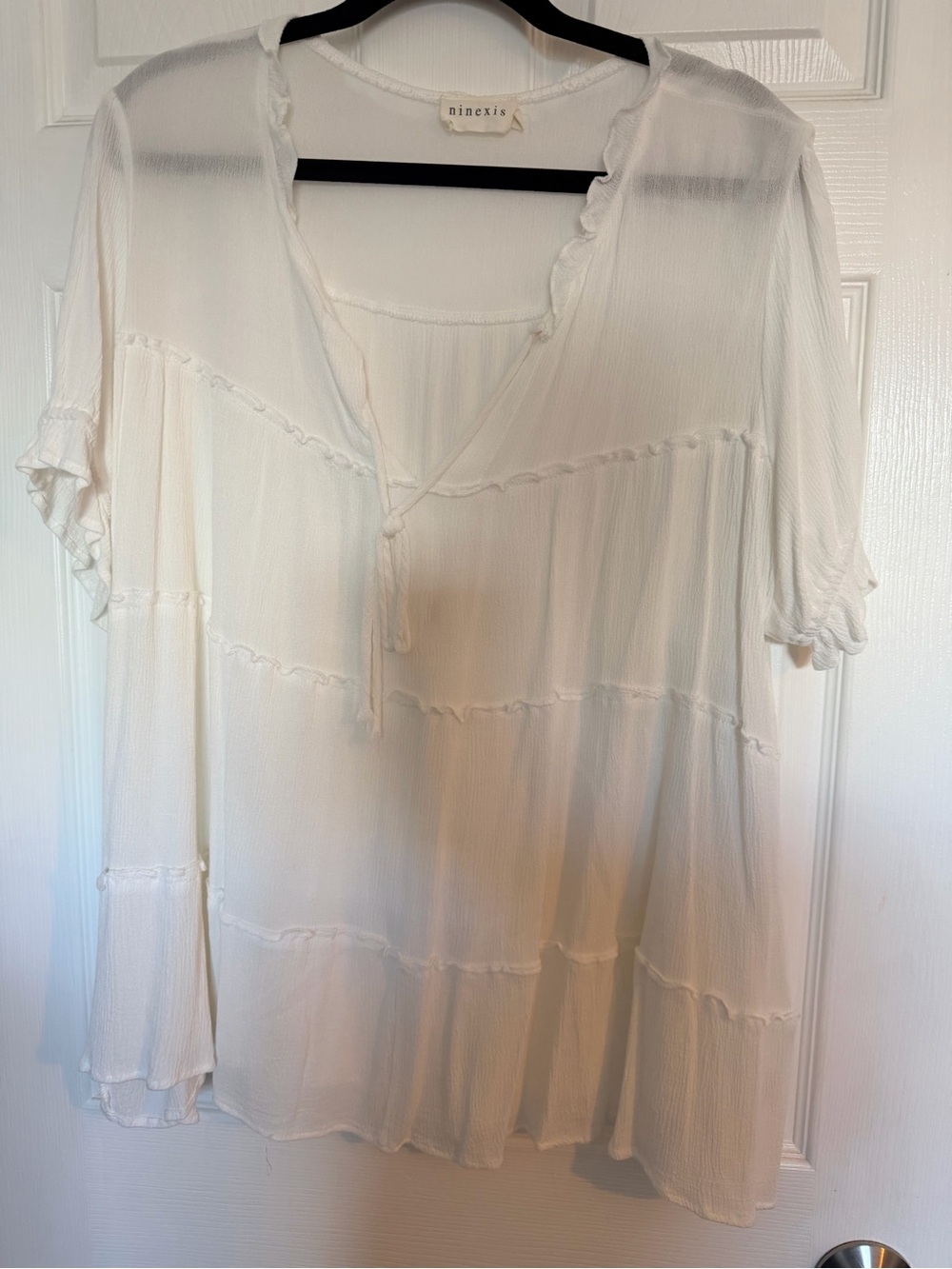 Off-White V-Neck Tunic Top